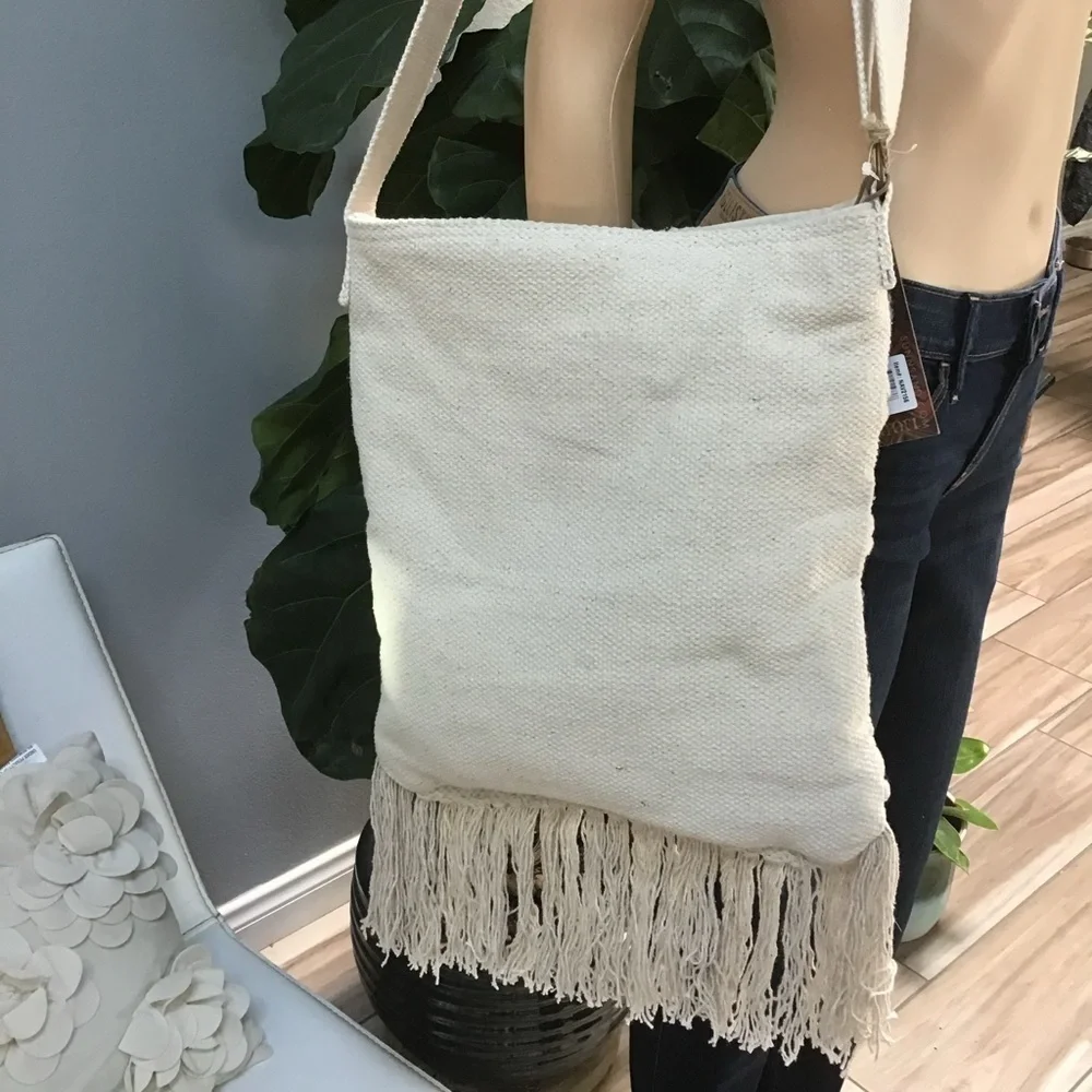 Bohemian Crochet Fringed Cross Body Bag